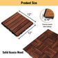 Interlocking Deck Tiles Striped Pattern Waterproof Brown