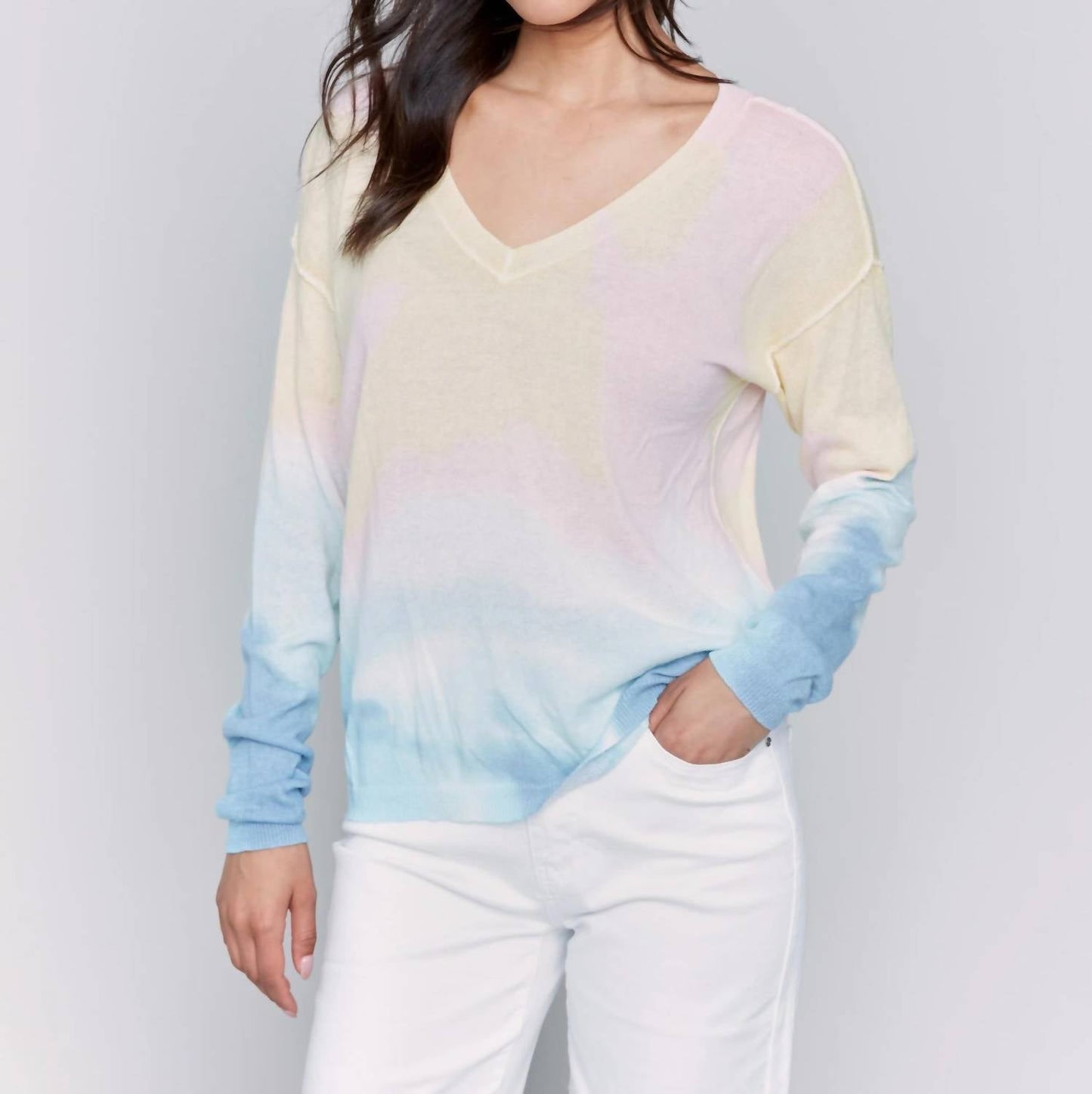 Charlie B - Lightweight Long Sleeve Tie-dye Sweater