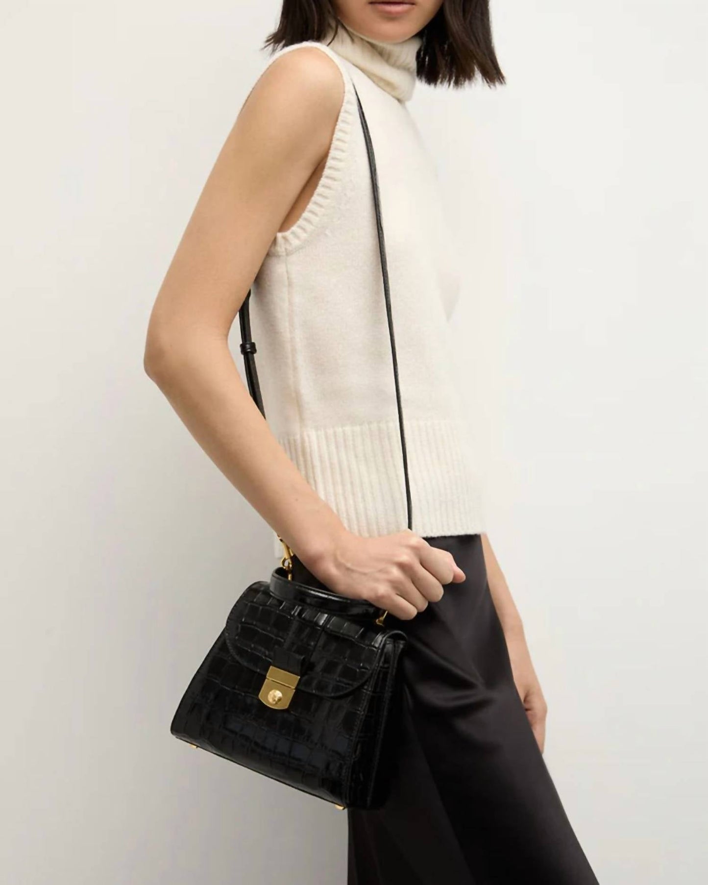 Veronica Beard - Women's Croc-embossed Crest Lock Bag