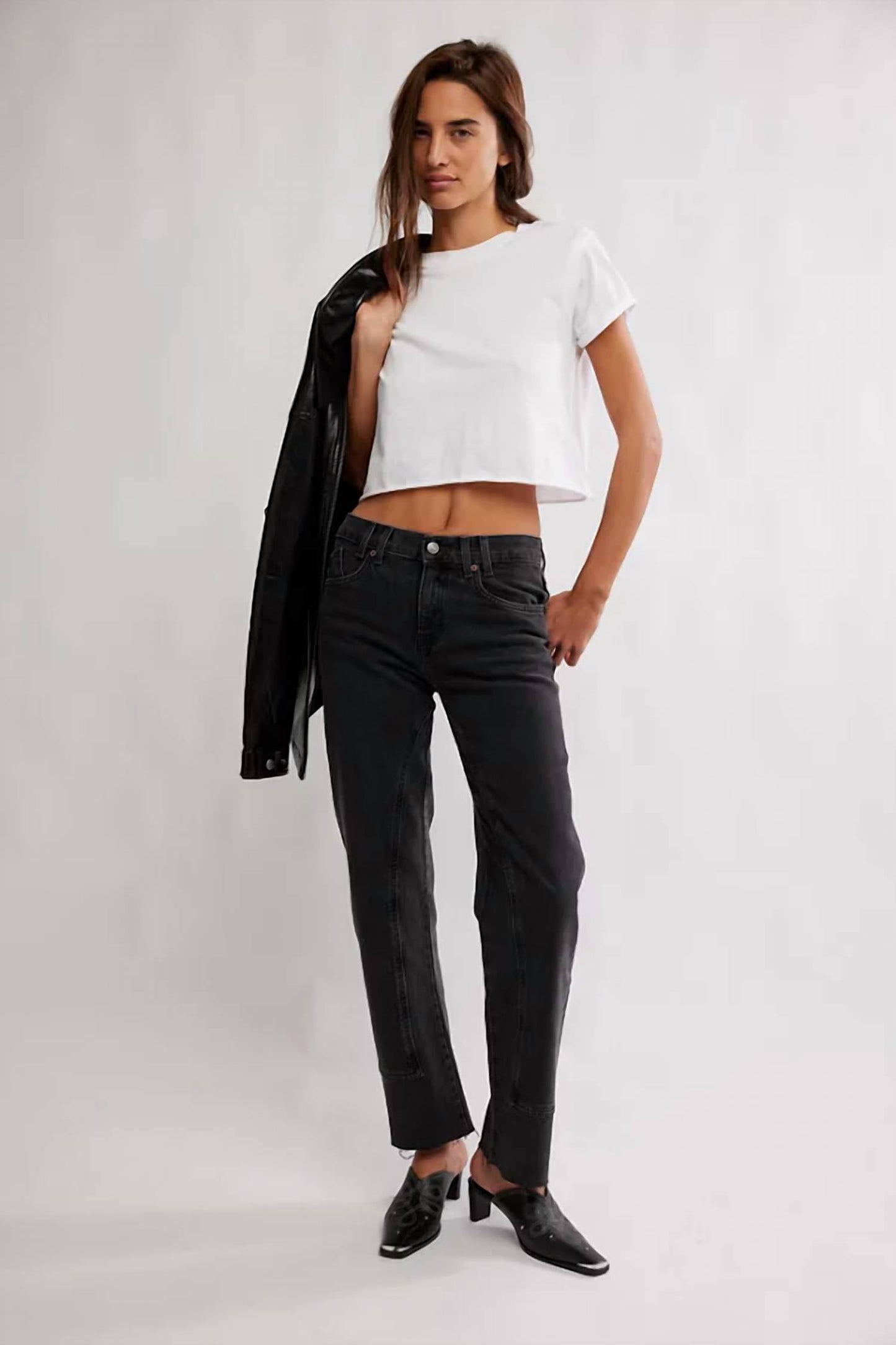 Free People - Risk Taker Mid-rise Straight Jeans