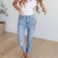 Judy Blue - Mid Rise Tummy Control Distressed Skinny Jeans