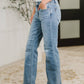 Judy Blue - Mid Rise Boot Cut Jean With Distress Hem