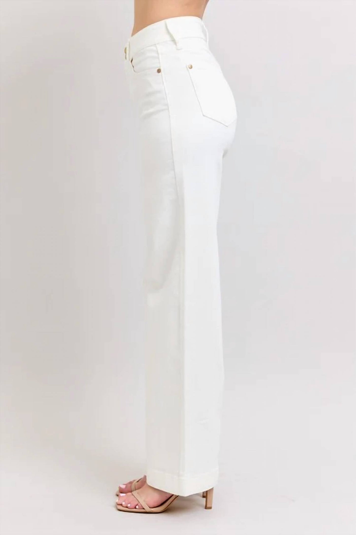 Judy Blue - High Waist Double Button Trouser Wide Jeans
