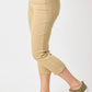 Judy Blue - “ava”high Rise Garment Dyed Capri