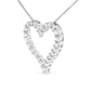.925 Sterling Silver 2.0 Cttw Diamond Open Heart 18" Pendant Necklace (I-J Color, I2-I3 Clarity)