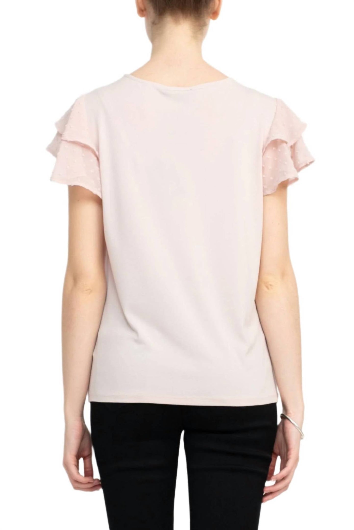 Adrianna Papell - Double Flutter Sleeve Moss Crepe Top