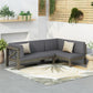 Aura 2 Piece Outdoor Set With X Back Left Bench And Corner - Dark Gray