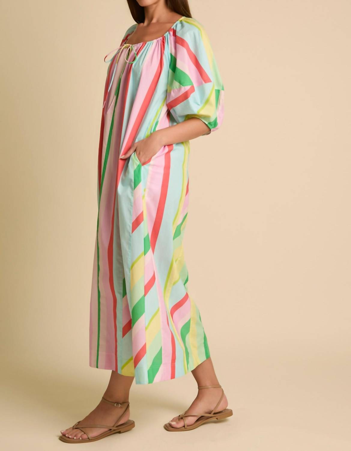 Fantastic Fawn - Poplin Striped Maxi Dress