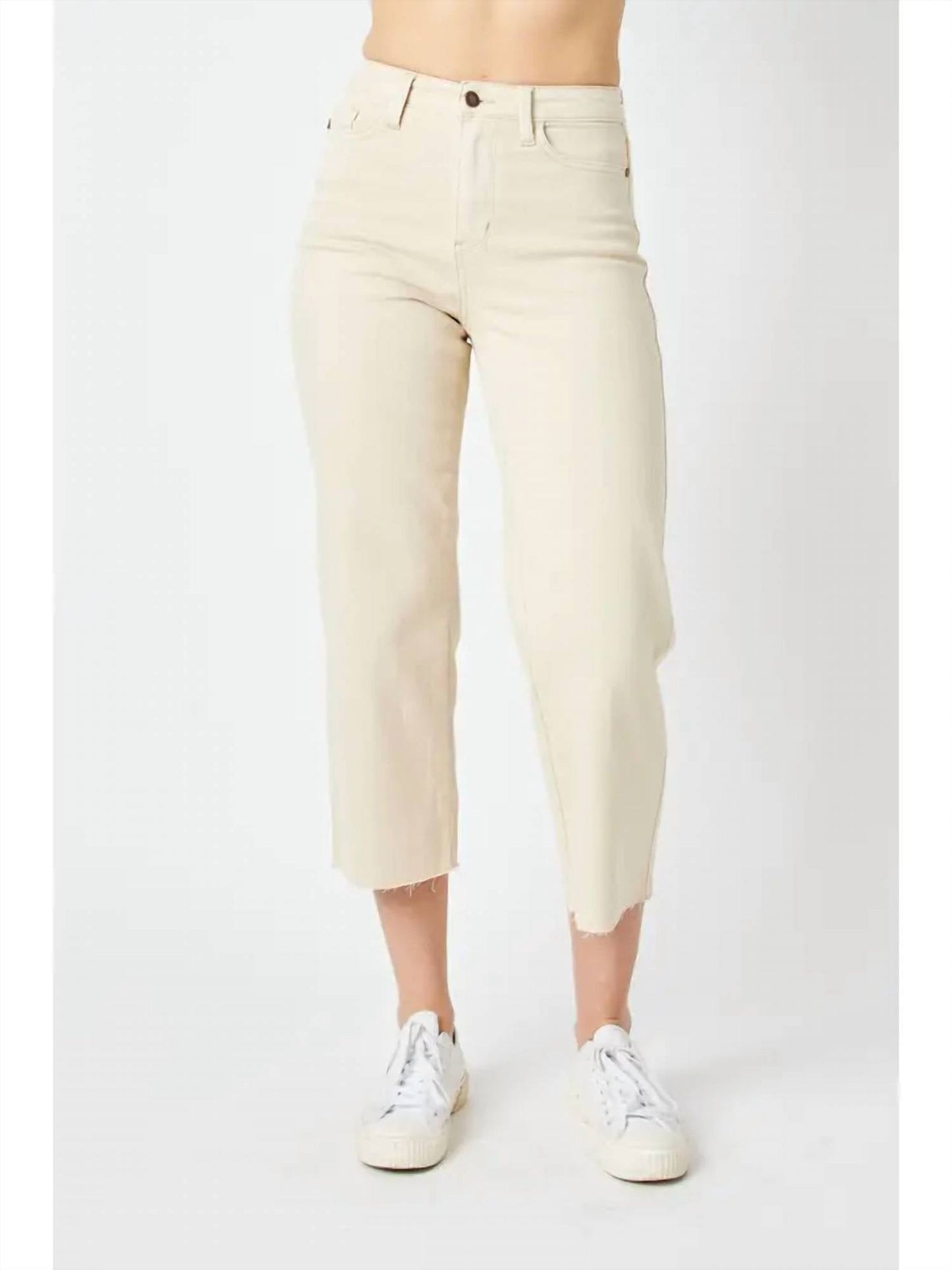 Judy Blue - High Waist Garment Dyed Crop Wide Leg Jeans