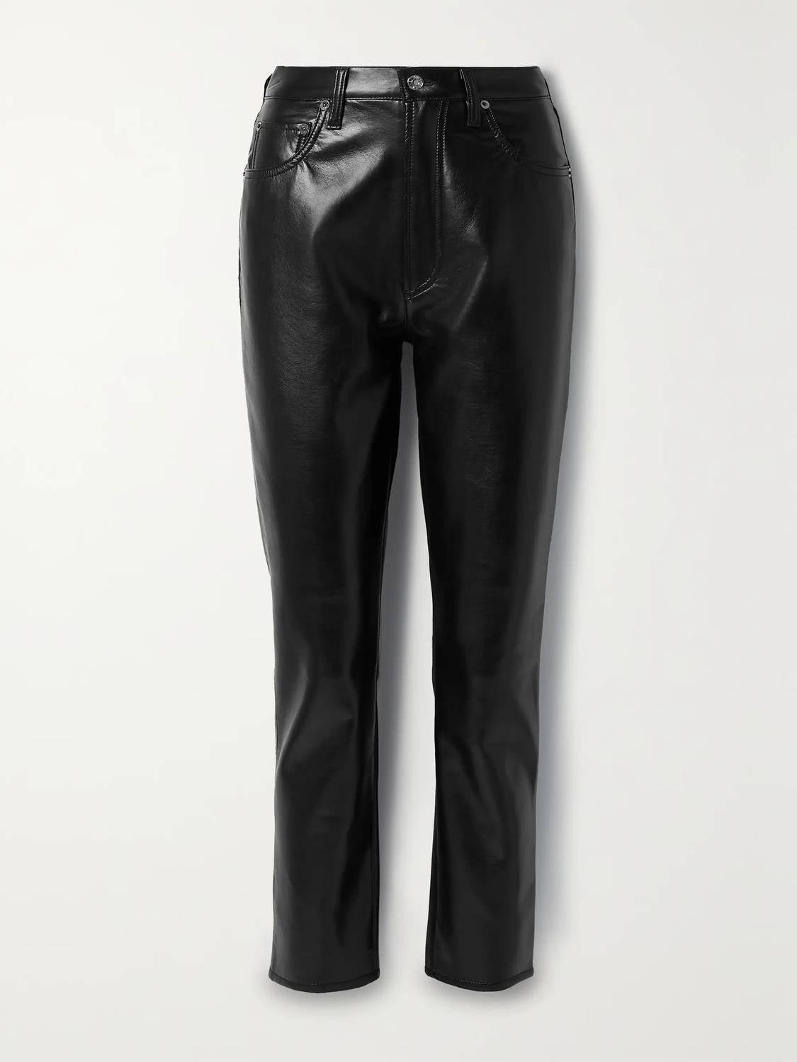 Agolde - Riley Long Recycled Leather Straight Pants