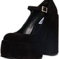 Steve Madden - Women's Elyssa Block Heel Retro Mary Jane Velvet Platform Pumps