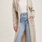 Bluivy - Longline Hoodie Drape Open Front Cardigan