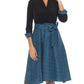 Joseph Ribkoff - Belted Jacquard Fit And Flare Dress