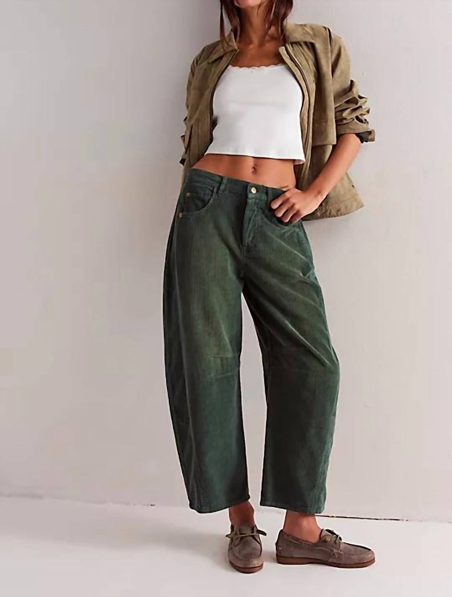 Free People - Good Luck Mid-rise Cord Barrel Jean