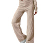 Double Take - Checkered Round Neck Top And Pants Set