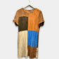 209Wst38 - Women's Suede Short Sleeve Mini Dress