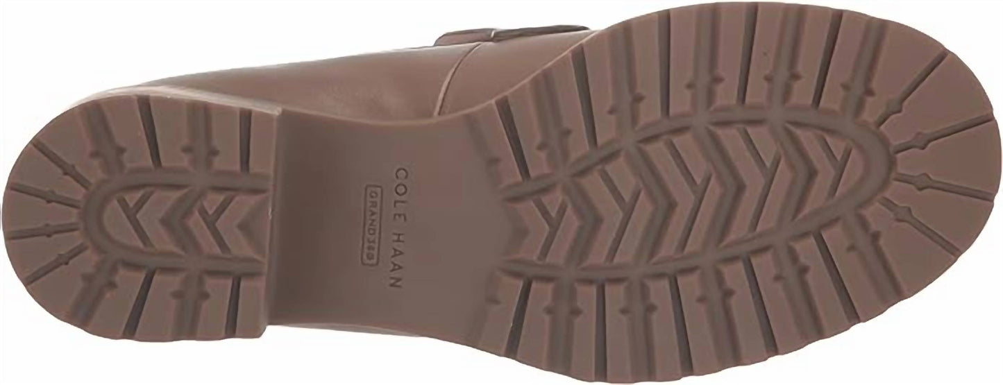 Cole Haan - महिलाओं के लिए केमिया राउंडेड टो स्लिप ऑन ब्लॉक हील्ड लोफर्स