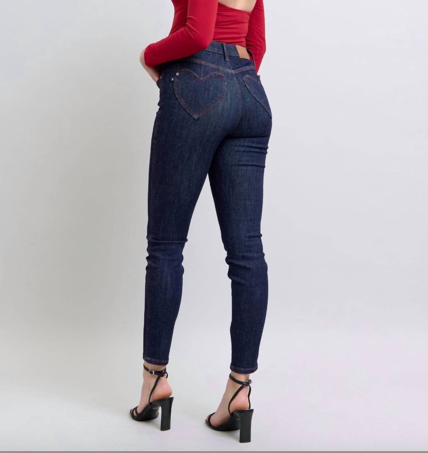 Judy Blue - High Waist Heart Shaped Back Pocket Skinny Jeans