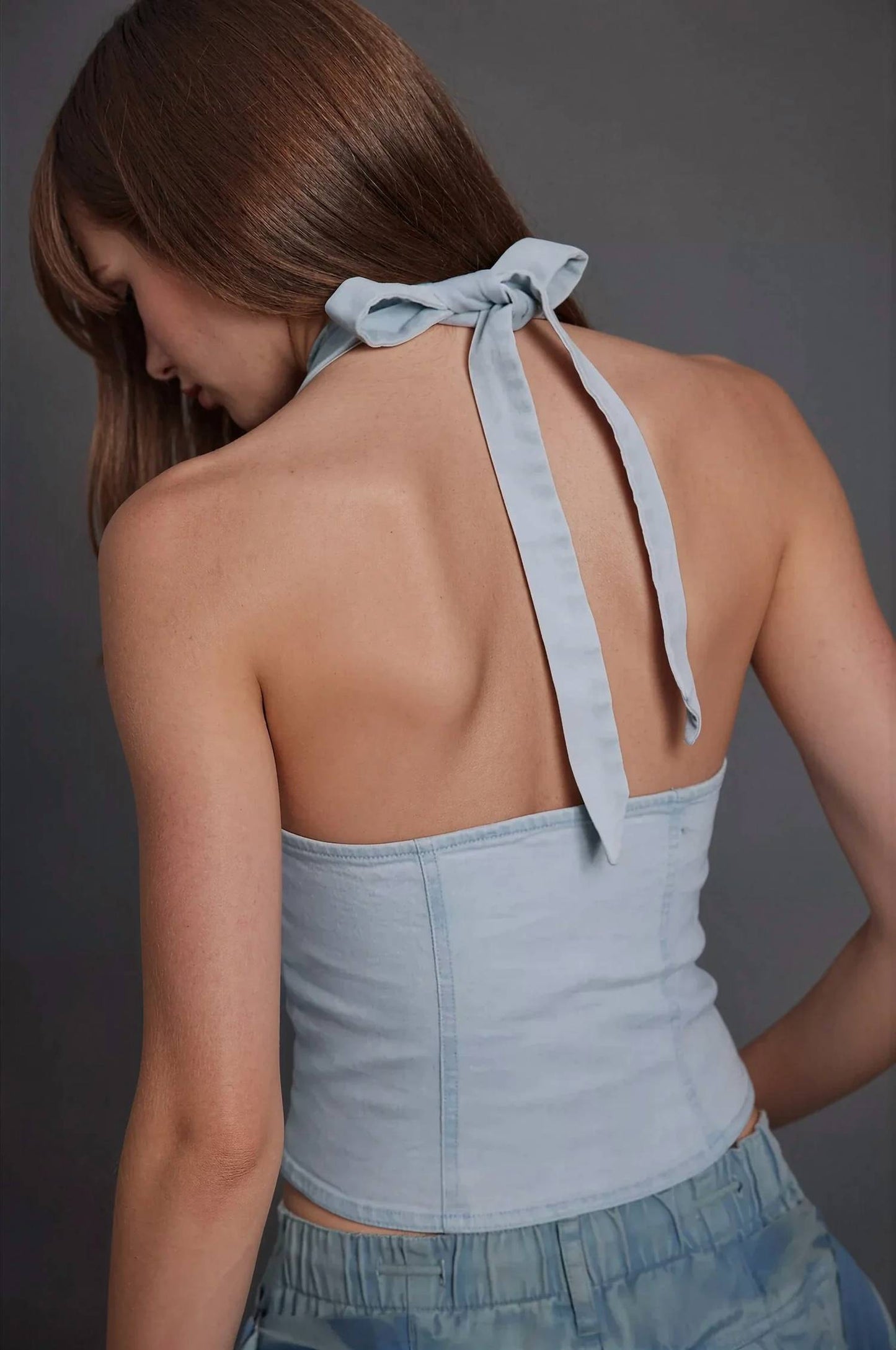 Free People - Ramona Denim Halter Top