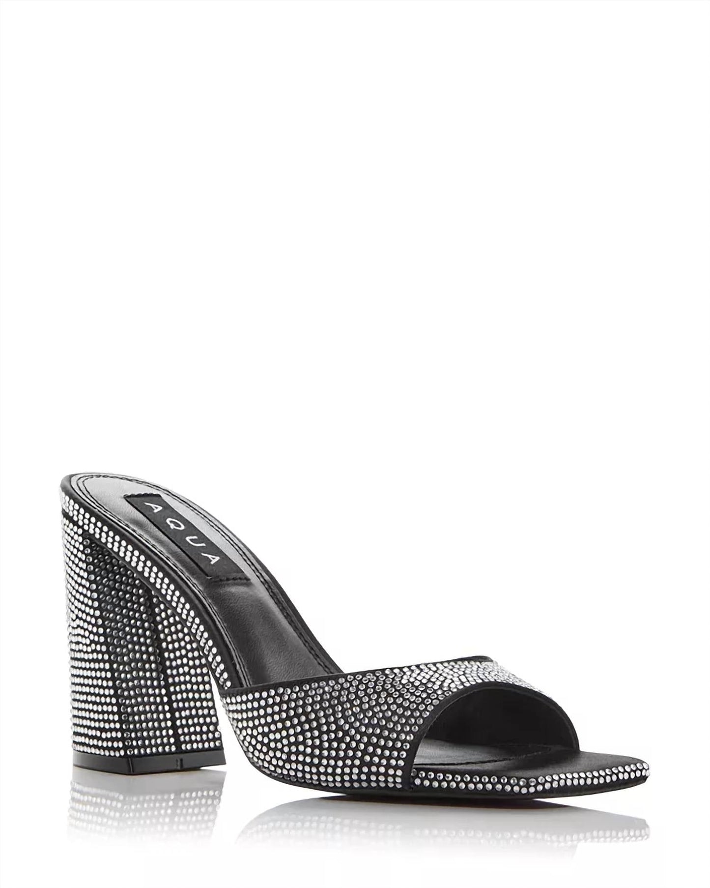 Aqua - Women's Daisy Embellished Block Heel Mules