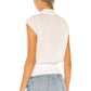 Theory - Draped Combo V Neck Silk Sleeveless Blouse