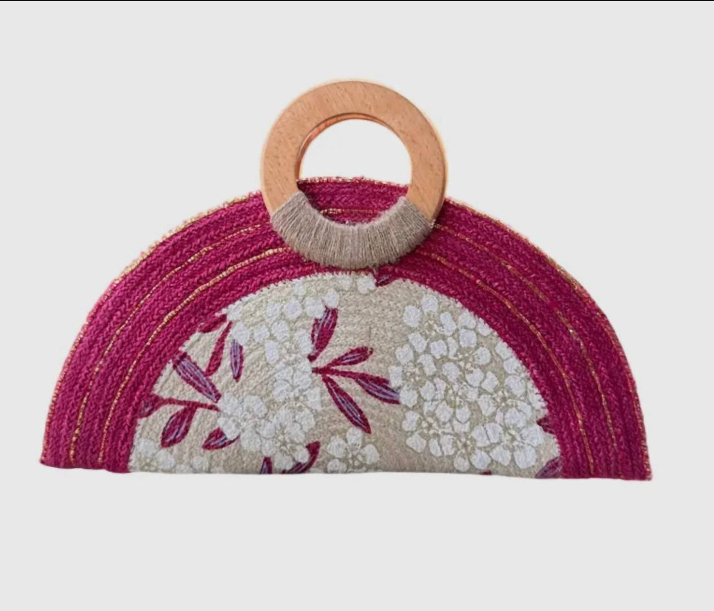 Nima Accessories - Women's Natural Jute Clutch Handbag