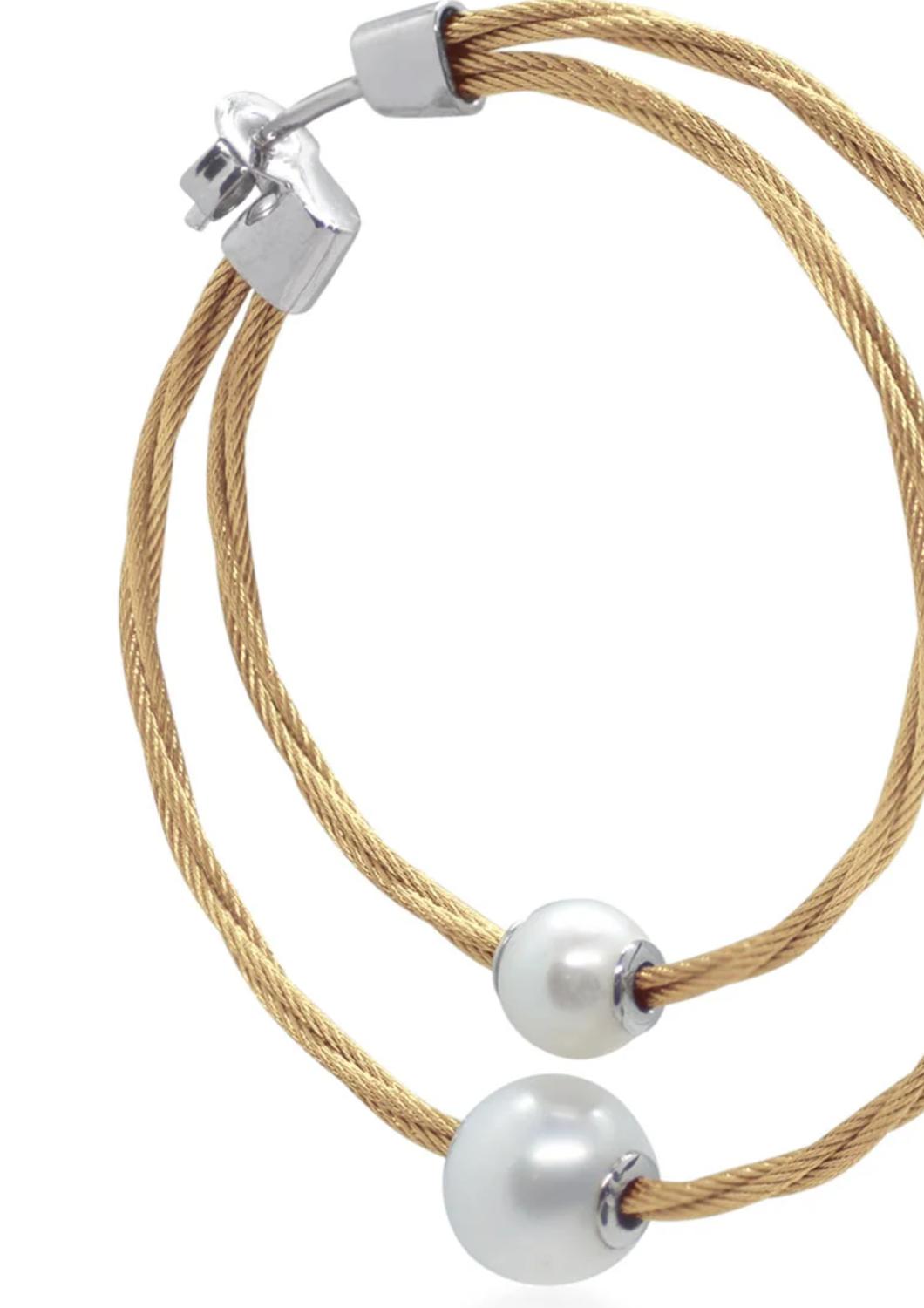 Alor - Dual Pearl Hoop Earring