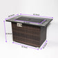 44' Propane Gas Fire Pit Table with Tile Top and Wicker Base