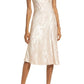 Lulus Calla Love Floral Jacquard Satin Slipdress in Champagne, Size Medium