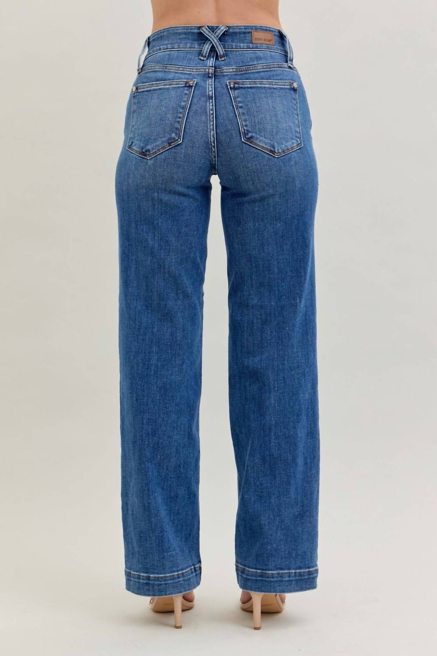 Judy Blue - High Waist Double Button Wide Leg Jeans