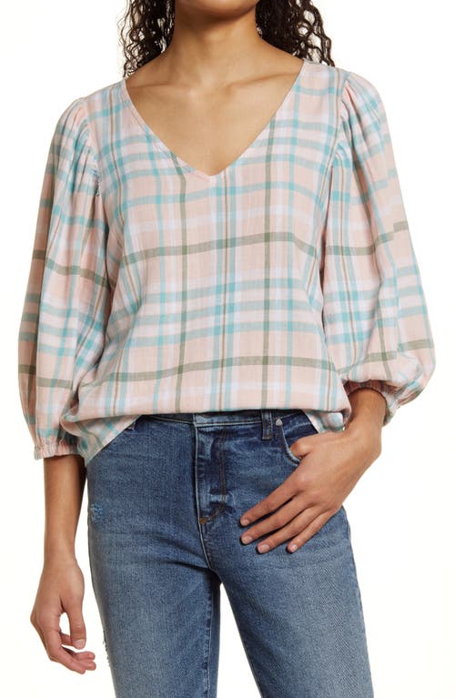 balloon-sleeve-linen-blend-v-neck-top-x-large