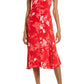 Chelsea28 Red Floral Slit Dress