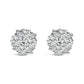 .925 Sterling Silver 1/2 cttw Prong Set Round-Cut Diamond Cluster Stud Earring (I-J Color, I2-I3 Clarity)