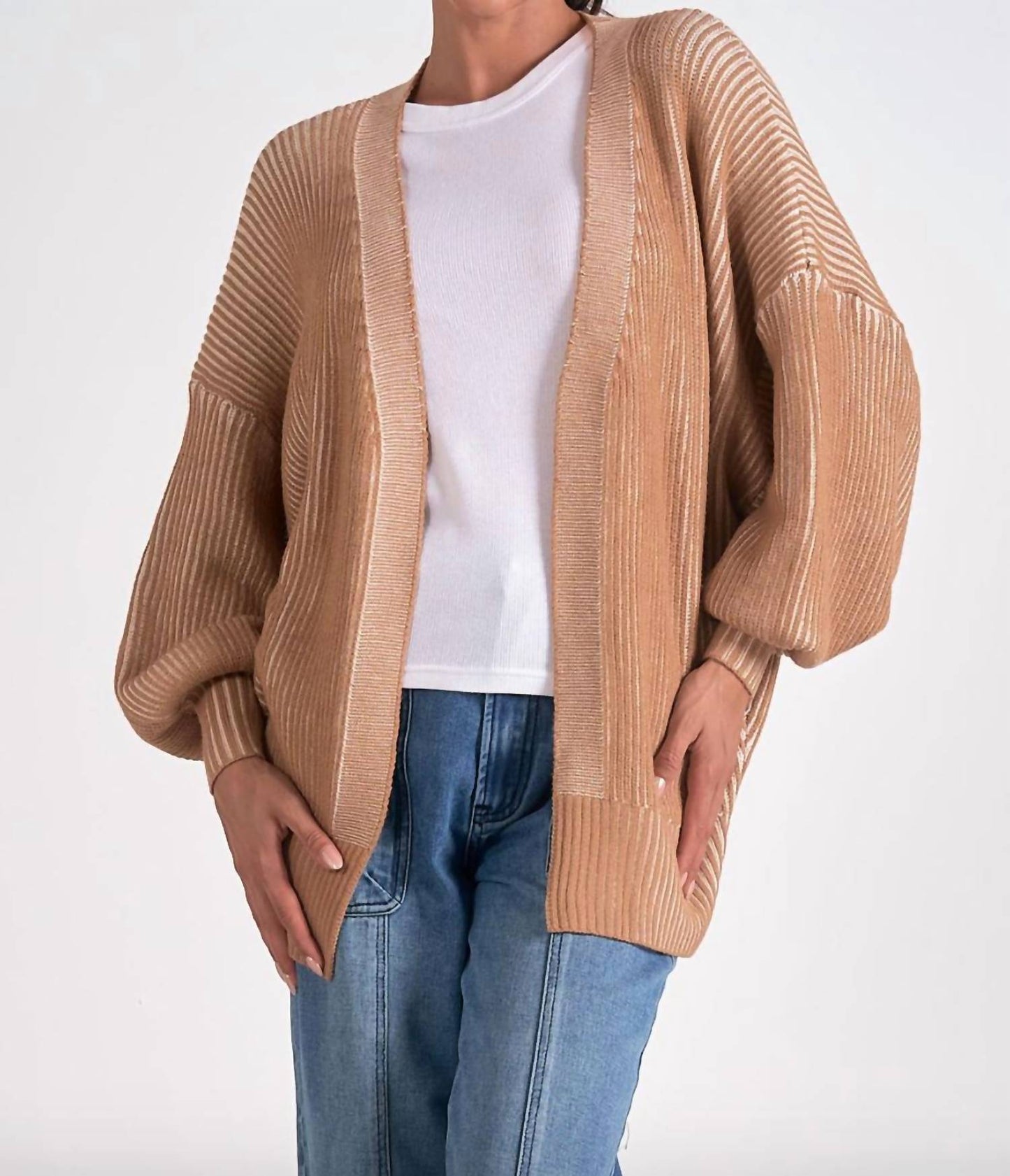 Elan - Terry Rib Relaxed Cardigan