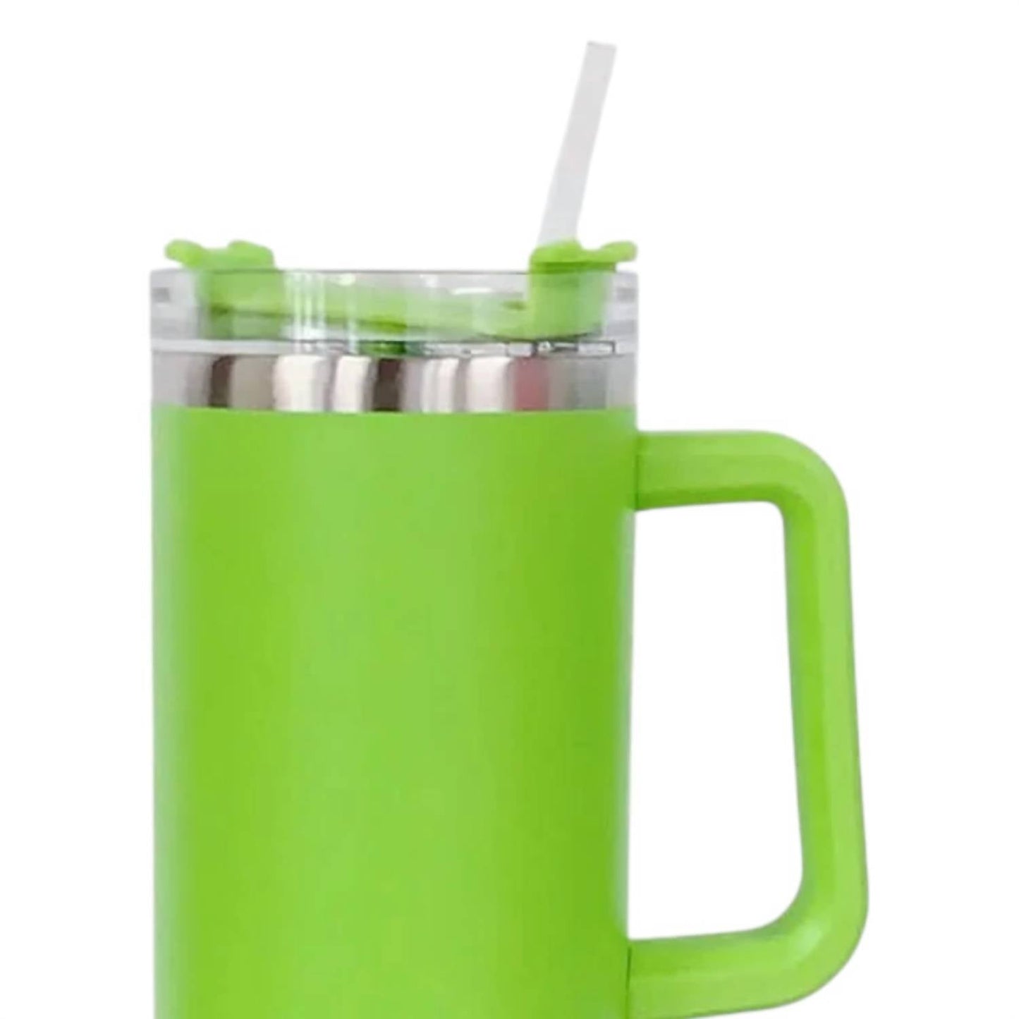 Trendsi - Stainless Steel Tumbler with Handle and Straw