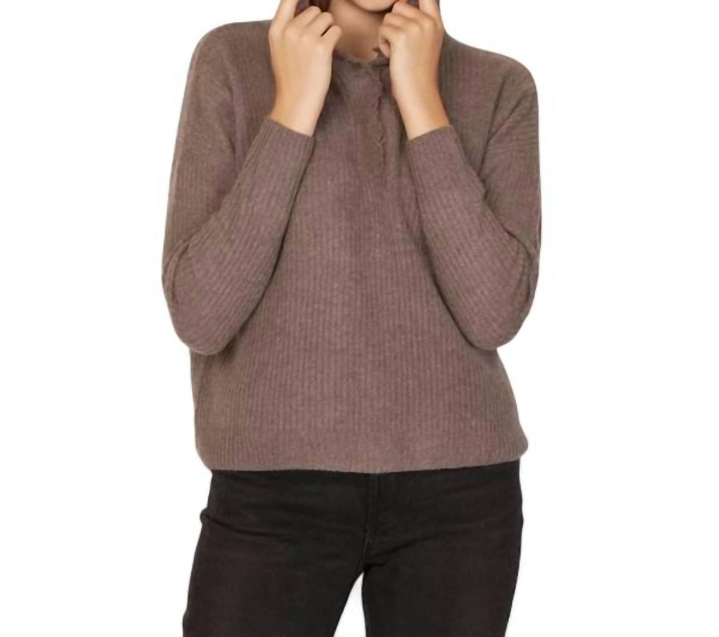 Autumn Cashmere - Boxy Shaker Fringe Hoodie with Snaps