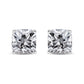 14K White Gold 1 1/2 Cttw Clarity Enhanced Princess Cut Diamond Solitaire Stud Earrings (I-J Color, I1-I2 Clarity)