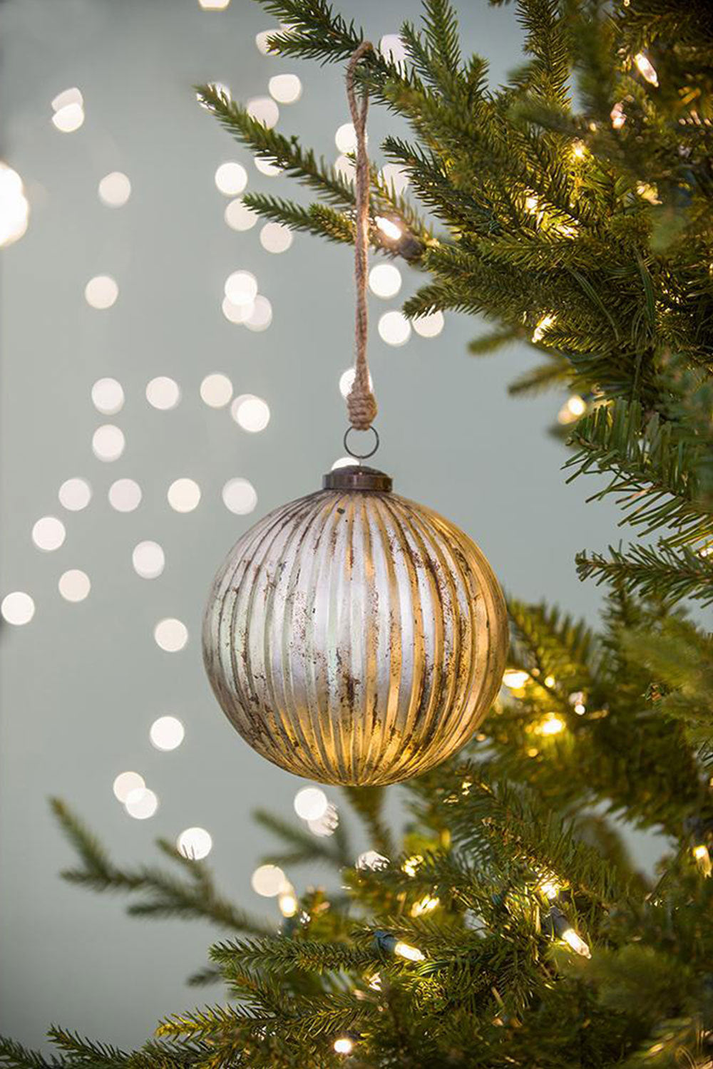Set of 4 Silver Mercury Glass Christmas Ornaments – Sparkling Holiday Décor