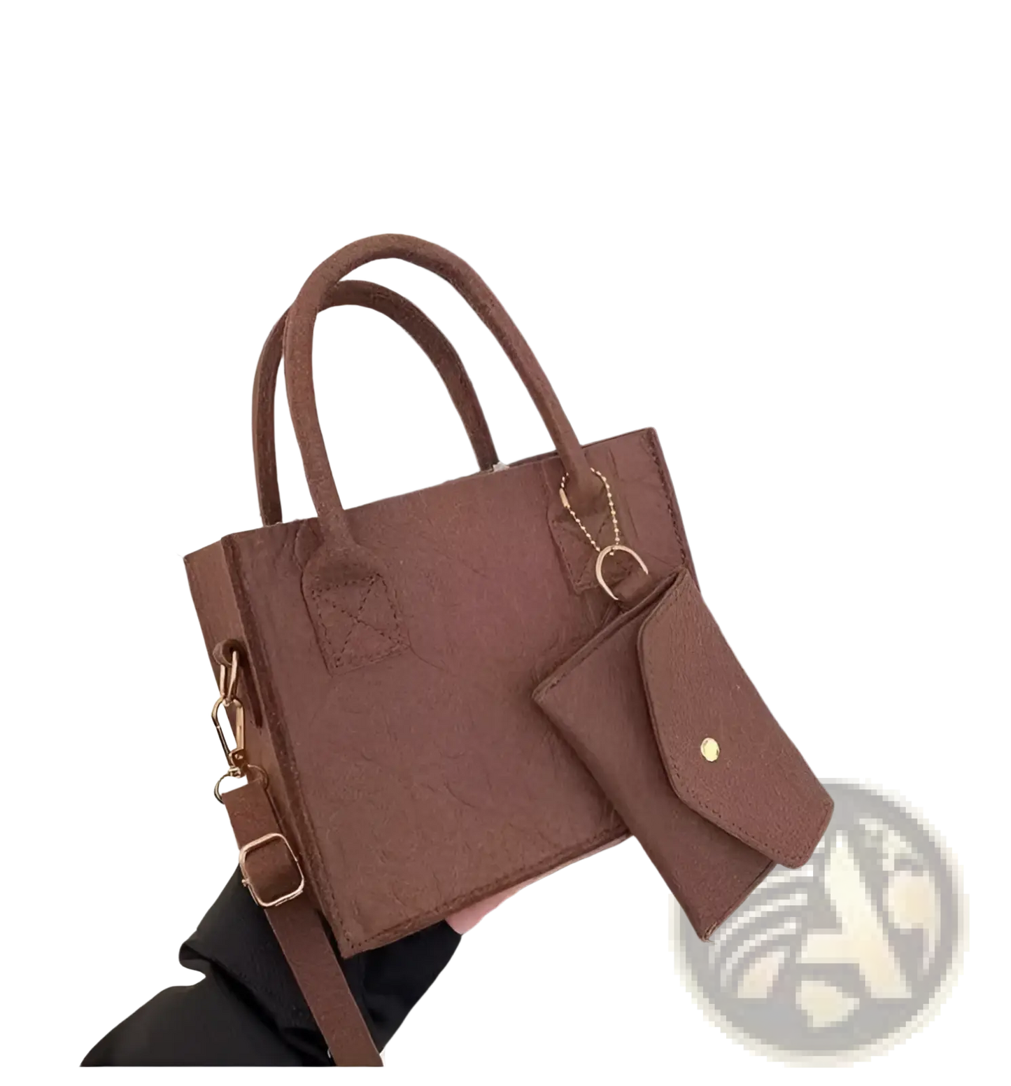 Felt Handbag Set with Matching Wallet and Strap
