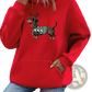 Festive Dachshund Reindeer Graphic Oversized Hoodie
