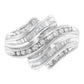10K White Gold Round and Baguette Cut Diamond Channel Ring (3/4 Cttw, H-I Color, SI2-I1 Clarity) - Size 7