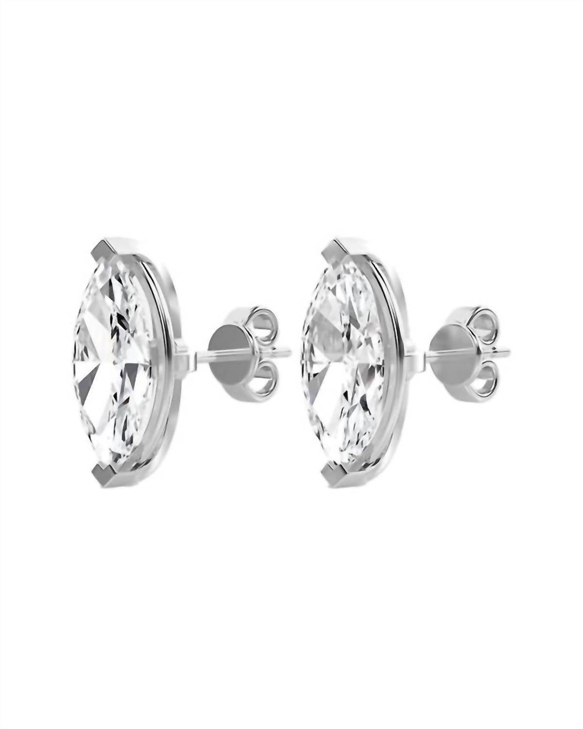 Diana M Jewels - महिला 1.5 कैरेट मार्क्विस लैब डायमंड स्टड इयररिंग्स