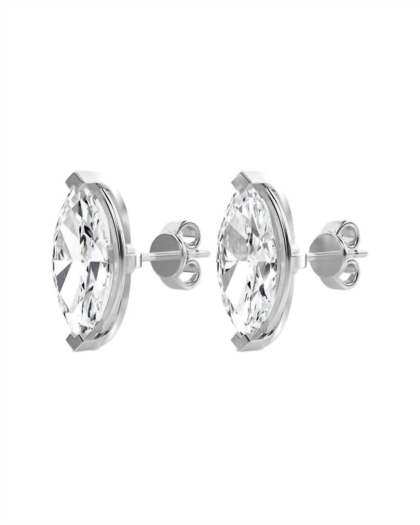 Diana M Jewels - महिला 1.5 कैरेट मार्क्विस लैब डायमंड स्टड इयररिंग्स