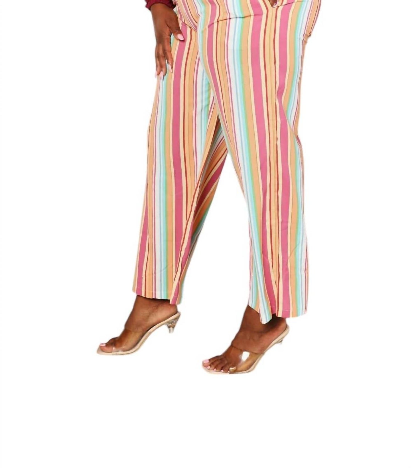 Double Take - Chic Striped Pants With Pockets