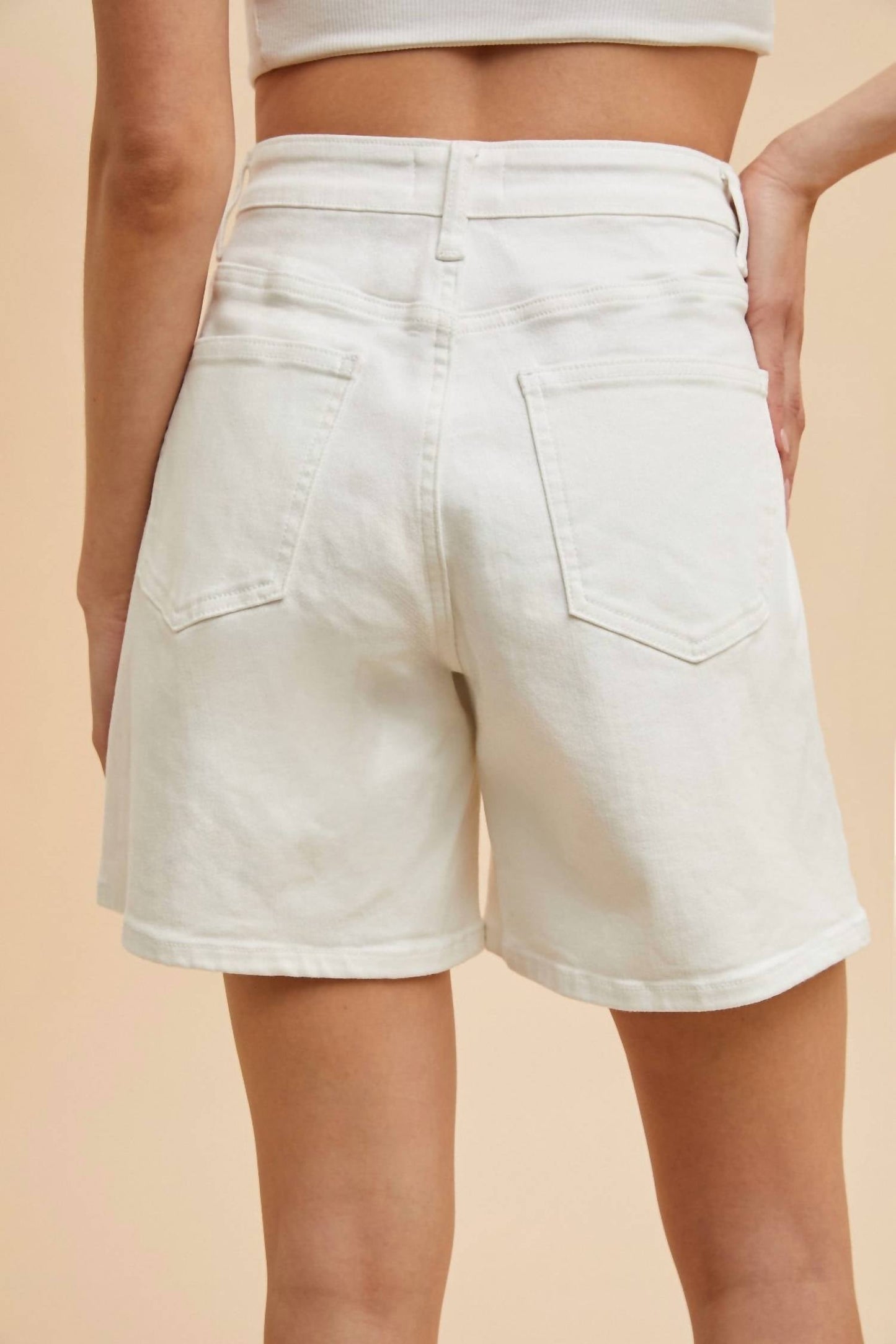 Anniewear - High Waist Stretch Mom Shorts