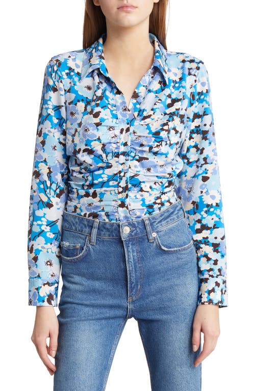 rails-lisa-floral-ruched-button-up-blouse-xsmall