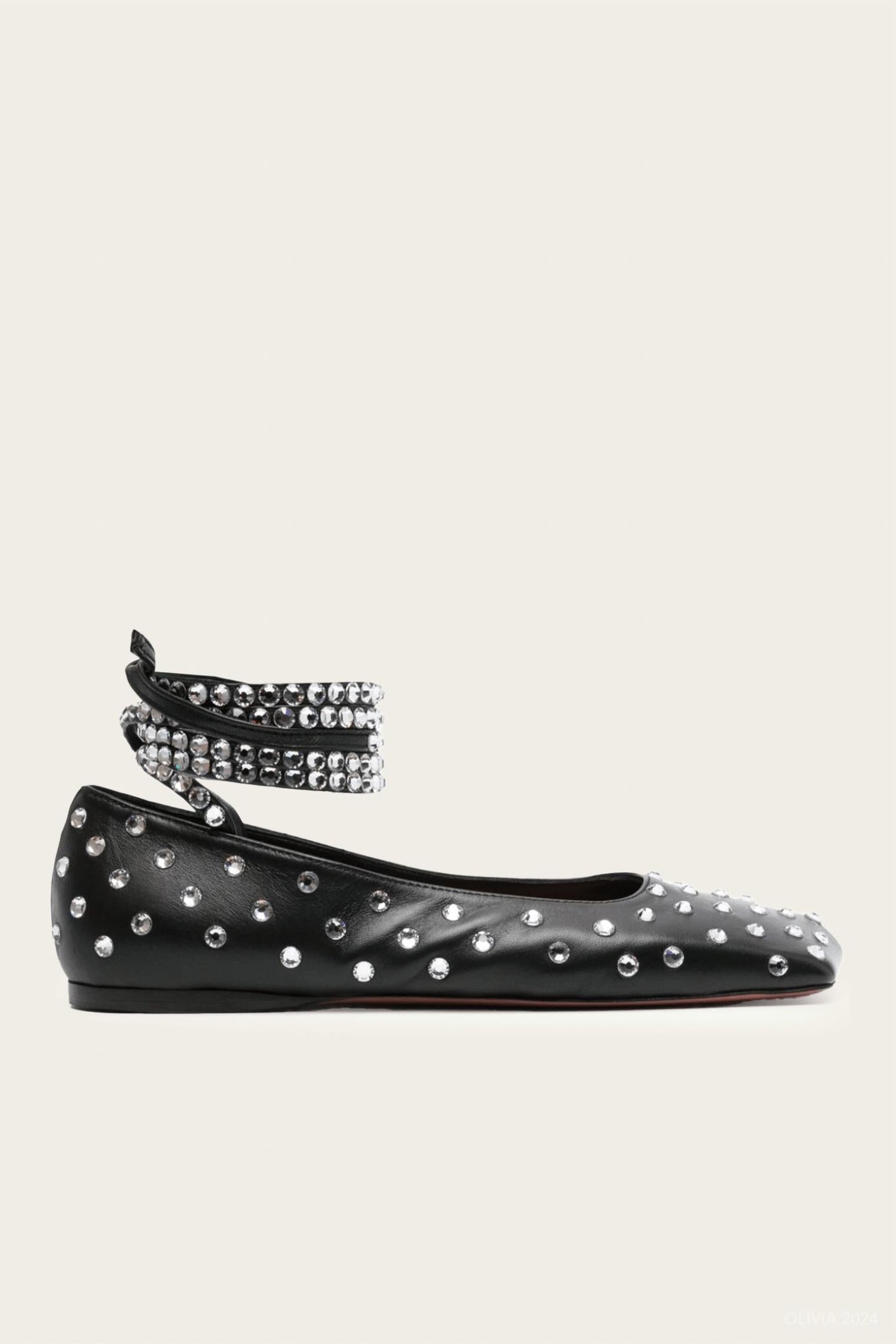 Amina Muaddi - Women's Ane Crystal Lace Up Flat