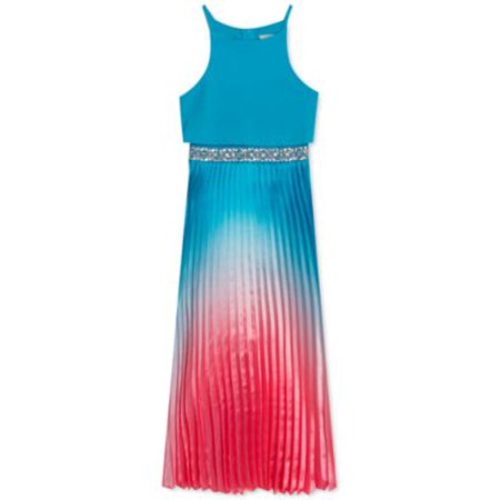 Rare Editions Women s Ombre Pleated Skirt Blue Size 10