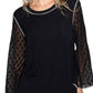 Pol - Lace Arm Long Sleeves Top