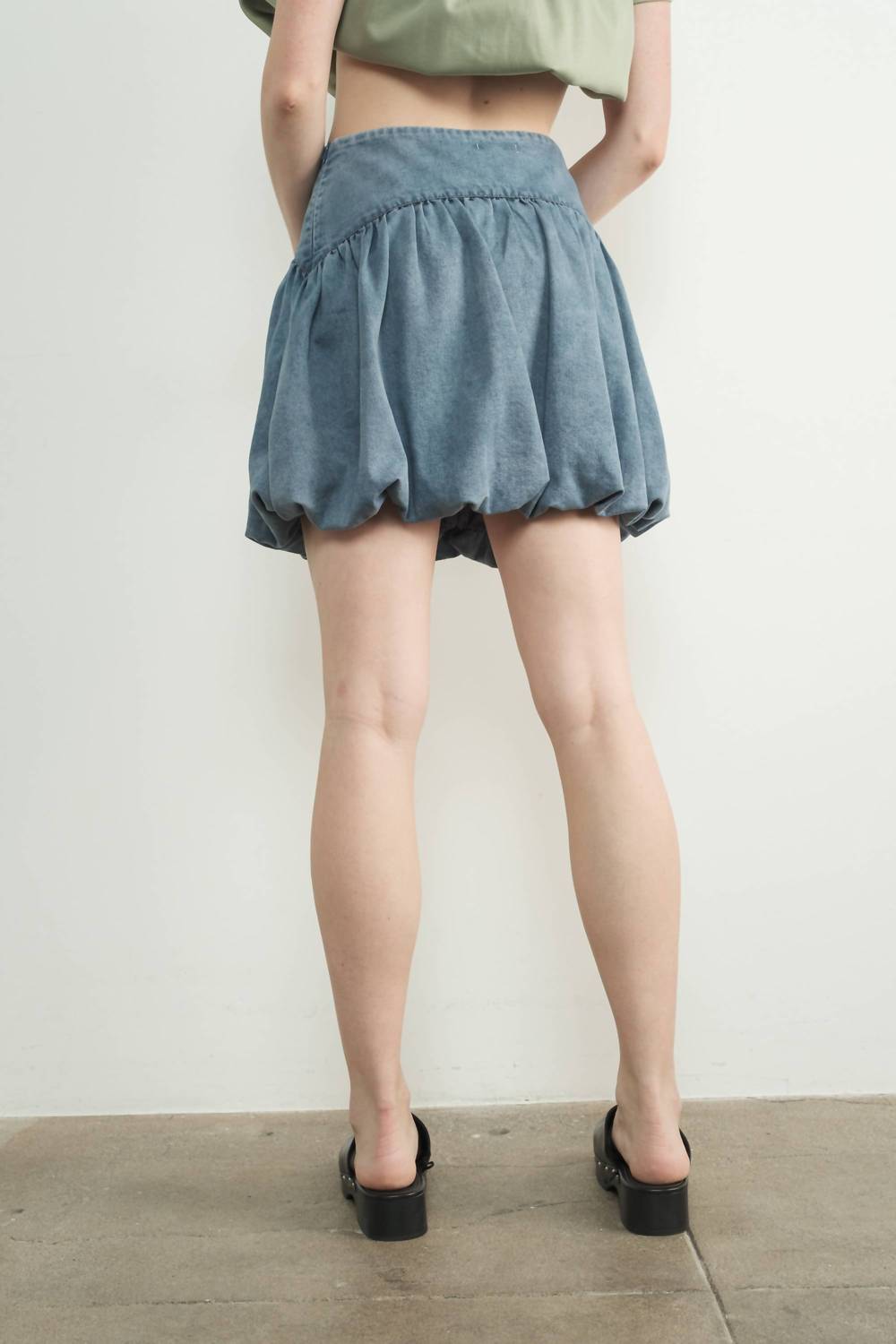 Aaron & Amber - Bubble Denim Mini Skirts